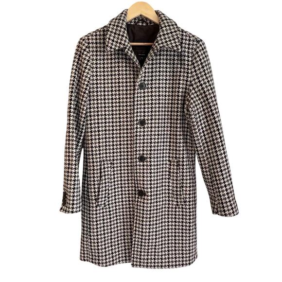 Express Wool Blend Houndstooth Coat Jacket Water Resistant - Small - Picture 1 of 12